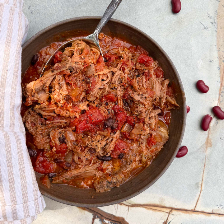 BBQ Pulled Pork with Black Beans (Serves 2)