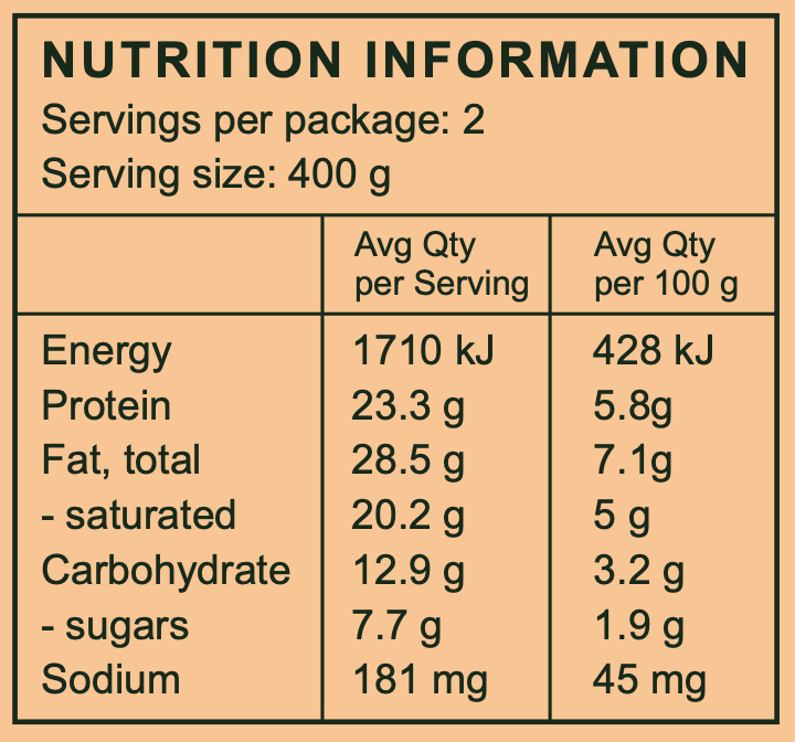 Organic Chicken Curry Pie (Serves 2-3)